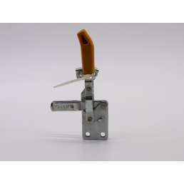 Zacisk ręczny pionowy. Model zacisku T2-01UB. Marka zacisku TUNKERS. Uchwyt wykonany z tworzywa sztucznego.