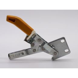 Zacisk ręczny pionowy. Model zacisku T2-01UB. Marka zacisku TUNKERS. Uchwyt wykonany z tworzywa sztucznego.