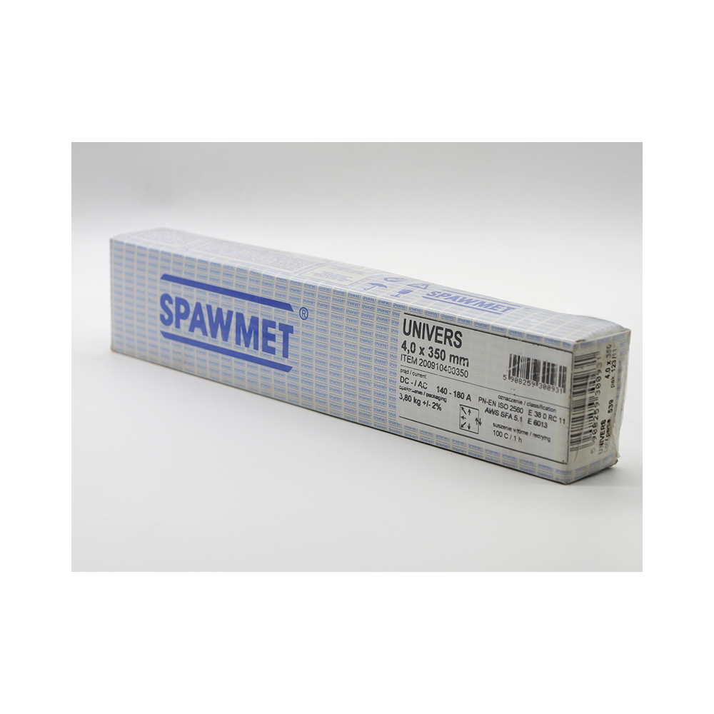 Opakowanie elektrod otulonych do spawania stali, średnia 4,0 milimetra.