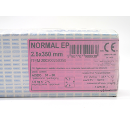Elektrody otulone SPAWMET NORMAL EP fi 2,5 x 350 mm, rutylowo-celulozowe E6013, opakowanie 4 kg.